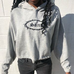Gray “saint” hoodie